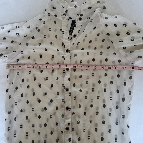 Halloween Skull Blouse *flawed Size Med - Picture 5 of 7